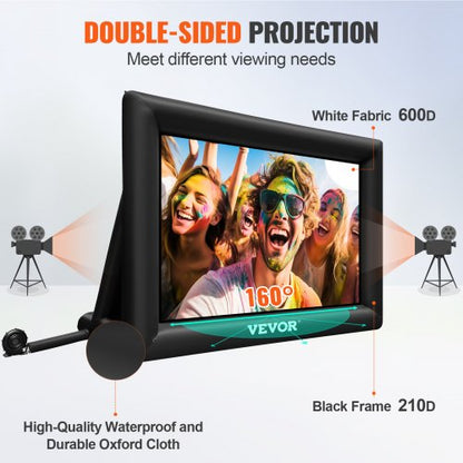 20FT Inflatable Movie Screen Giant 240 Outdoor Projection Screen With Builtin 350W Air Blower Oxfor 4