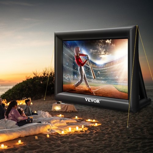 20FT Inflatable Movie Screen, Giant 240" Outdoor Projection Screen with Built-in 350W Air Blower, Oxford Fabric