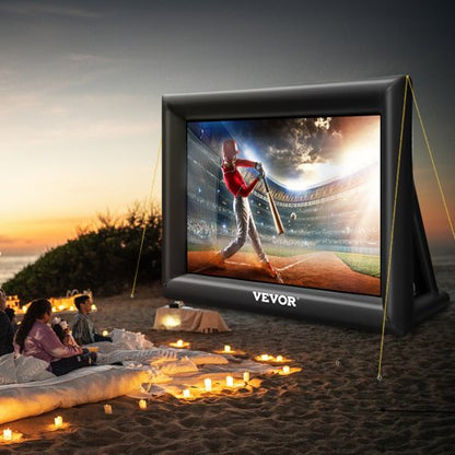 20FT Inflatable Movie Screen, Giant 240" Outdoor Projection Screen with Built-in 350W Air Blower, Oxford Fabric