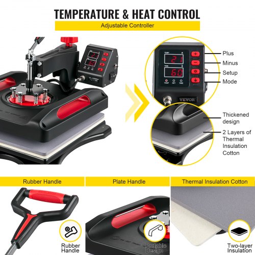 Professional 15x15 Inch Heat Press Machine 8in1 PowerSaving Sublimation Press With Digital Display 4