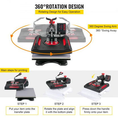Professional 15x15 Inch Heat Press Machine 8in1 PowerSaving Sublimation Press With Digital Display 6