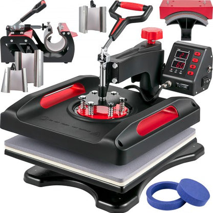 Professional 15x15 Inch Heat Press Machine, 8-in-1 Power-Saving Sublimation Press with Digital Display