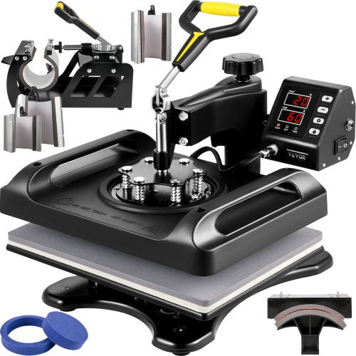 12x15 8in1 Heat Press Machine Digital Sublimation Printer With 360 SwingAway DualTube Heating 8
