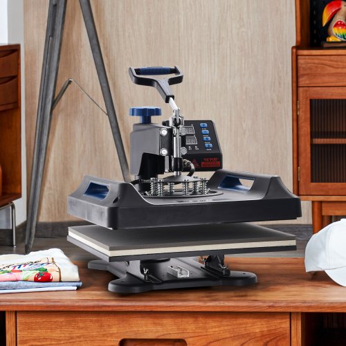 15"x15" 5-in-1 Heat Press Machine, Digital Control Sublimation Printer for T-Shirts, Hats, Mugs & Plates