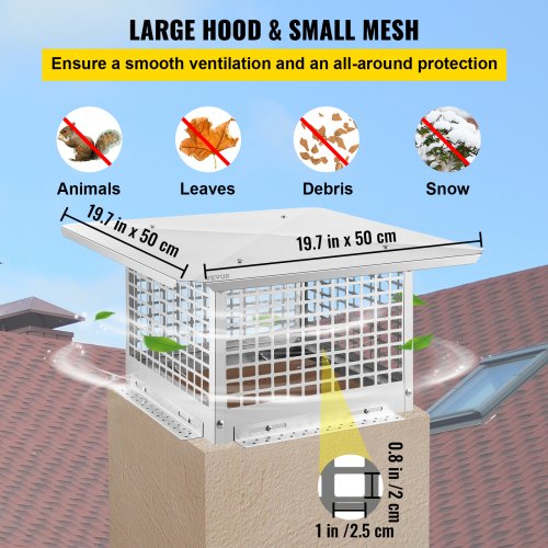 304 Stainless Steel Chimney Cap 13x13 Adjustable Fireplace Cover With Mesh  Metal Spark Arrestor Fo 5