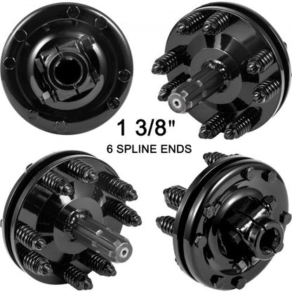 Adjustable Rotary Cutter Slip Clutch Black PTO Slip Clutch With 138 X 6 Spline Ends  TorqueLimiting 5