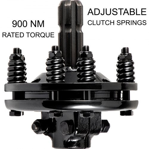 Adjustable Rotary Cutter Slip Clutch Black PTO Slip Clutch With 138 X 6 Spline Ends  TorqueLimiting 6