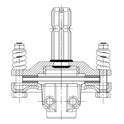 Adjustable Rotary Cutter Slip Clutch Black PTO Slip Clutch With 138 X 6 Spline Ends  TorqueLimiting 3