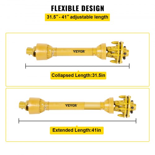 Yellow PTO Shaft WSlip Clutch HeavyDuty Series 4 Tractor PTO Shaft 31541 For Bush Hog  Finish Mower 4