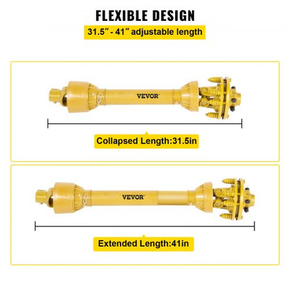 Yellow PTO Shaft WSlip Clutch HeavyDuty Series 4 Tractor PTO Shaft 31541 For Bush Hog  Finish Mower 4