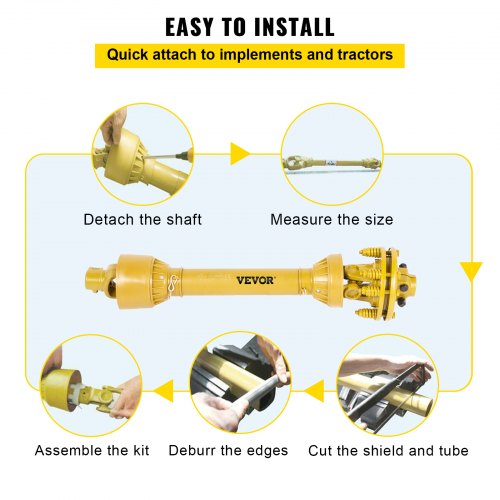 Yellow PTO Shaft WSlip Clutch HeavyDuty Series 4 Tractor PTO Shaft 31541 For Bush Hog  Finish Mower 6