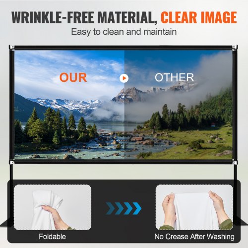 180Inch Portable Projector Screen With Stand 169 4K HD Outdoor Movie Screen  Wide Viewing Angle 3