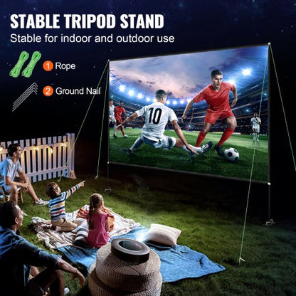 180Inch Portable Projector Screen With Stand 169 4K HD Outdoor Movie Screen  Wide Viewing Angle 4