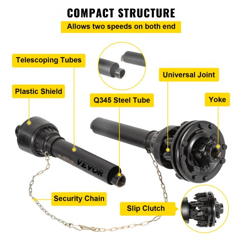 HeavyDuty PTO Shaft Spline Tractor  Implement Ends Series 4 Driveline Shaft Brush Hog PTO Shaft Wit 4