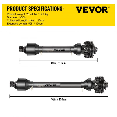 HeavyDuty PTO Shaft Spline Tractor  Implement Ends Series 4 Driveline Shaft Brush Hog PTO Shaft Wit 7