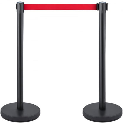Stanchion Set With 66 Ft Retractable Belt 6Piece Crowd Control Barrier W Rubber Base  HeavyDuty Ste 7
