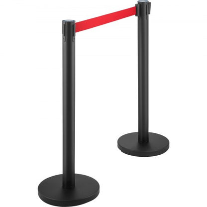 Stanchion Set With 66 Ft Retractable Belt 6Piece Crowd Control Barrier W Rubber Base  HeavyDuty Ste 8