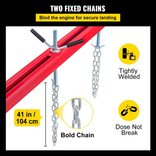 100 Lbs Capacity Engine Support Bar HeavyDuty Engine Hoist With Dual Hooks  Adjustable 2Point Lift  3