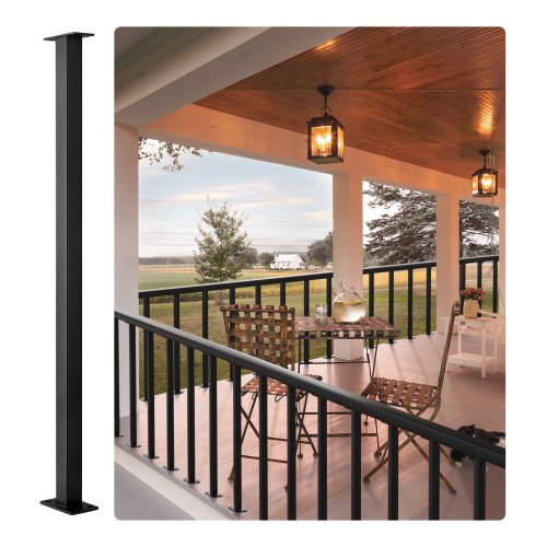 Stainless Steel Deck Railing Post 36 Holeless DIY Cable Railing Kit With Mount Bracket  Brushed Bla 1