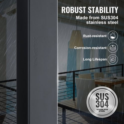 Stainless Steel Deck Railing Post 36 Holeless DIY Cable Railing Kit With Mount Bracket  Brushed Bla 3