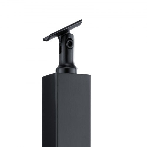 42" Stainless Steel Cable Handrail Post, Holeless Deck Railing with Mount Brackets | Brushed Black Finish