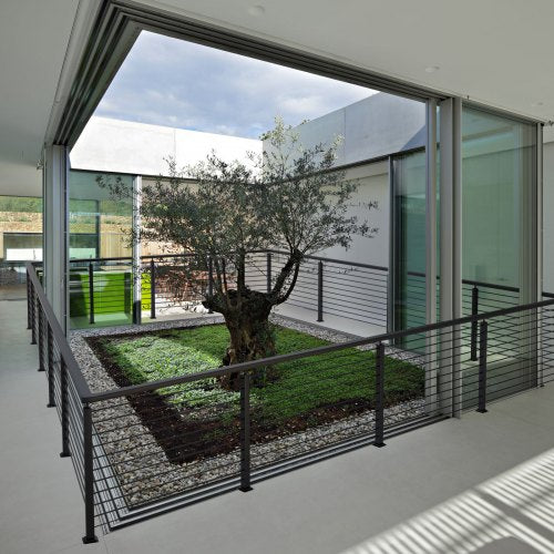 Stainless Steel Pre-Drilled Railing Post, 42" Black Powder Coated Deck Railing Pickets w/ Rotating Cast Bracket