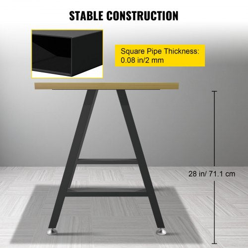 28 Steel Table Legs Set Heavy Duty AFrame Furniture Legs WFloor Protectors  RustResistant Polyureth 2