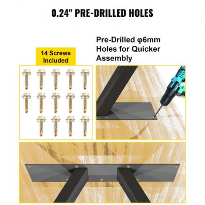 28 Steel Table Legs Set Heavy Duty AFrame Furniture Legs WFloor Protectors  RustResistant Polyureth 5