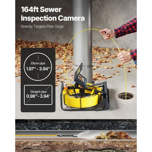Pipe Drain Inspection Camera With DVR Function 43 LCD Waterproof IP68 Borescope 164ft Cable For Sew 2