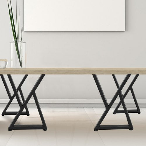 Heavy Duty Metal Table Legs, Z Shape Desk Legs Set, Matte Finish Wrought Iron for DIY Dining Table, Bench, Office