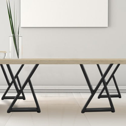 Heavy Duty Metal Table Legs, Z Shape Desk Legs Set, Matte Finish Wrought Iron for DIY Dining Table, Bench, Office