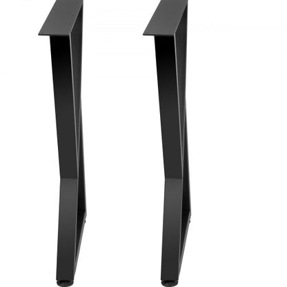Heavy Duty Metal Table Legs, Z Shape Desk Legs Set, Matte Finish Wrought Iron for DIY Dining Table, Bench, Office