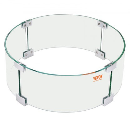 Fire Pit Wind Guard, Tempered Glass Flame Shield with Aluminum Feet for Outdoor Gas & Propane Fire Tables