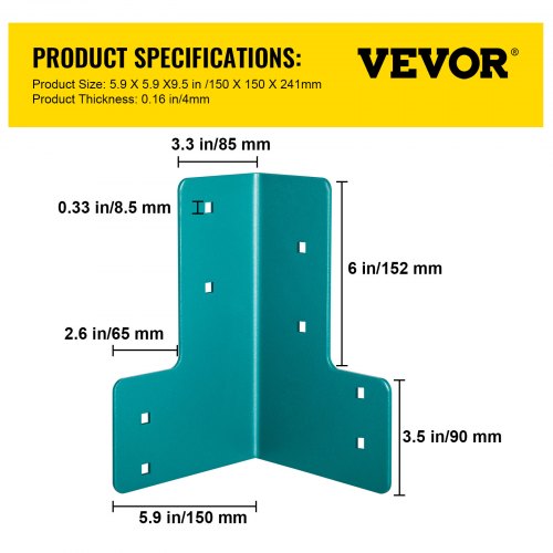 Heavy-Duty Workbench Corner Brackets Kit, Steel Table Frame Connectors w/ Bolts, Right Angle Shop Table
