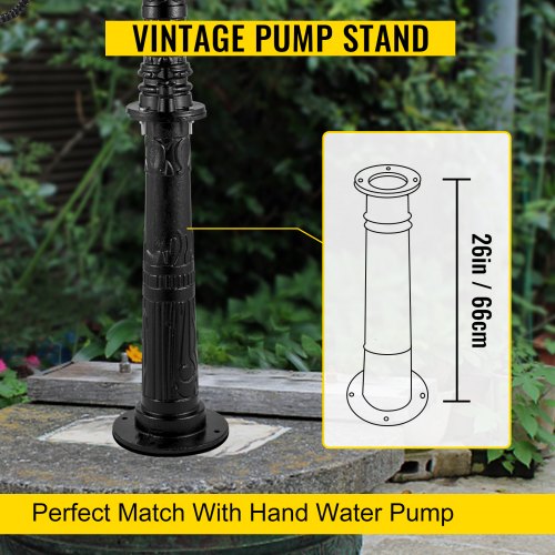 Antique Hand Water Pump Stand, Cast Iron Old Fashion Pitcher Pump Stand with Pre-Drilled, Holes for Yard, Garden
