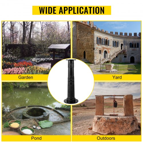 Antique Hand Water Pump Stand, Cast Iron Old Fashion Pitcher Pump Stand with Pre-Drilled, Holes for Yard, Garden