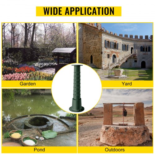 Antique Hand Water Pump Stand, Cast Iron Pitcher Pump Stand for Well Yard Pond Garden, Green Old-Fashioned Water Pump