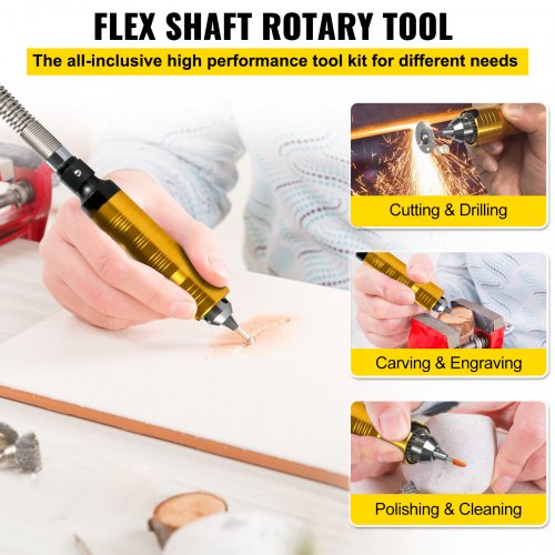 Flex Shaft Rotary Grinder Tool Kit, Hanging Grinding Machine with Jaw Chuck, Foot Pedal & Accessories