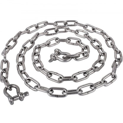 Anchor Chain for Boats, Stainless Steel Chain with Shackles, 7120lbs Anchor Lead Chain Breaking Load