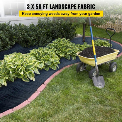 Heavy Duty Woven Weed Control Fabric, Premium Weed Barrier with High Permeability, Ideal for Flower Beds
