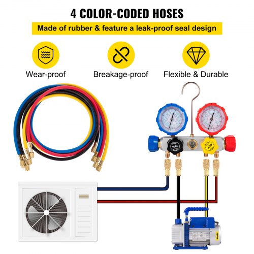 Vacuum Pump HP Single Stage HVAC AC Refrigeration Kit With Manifold Gauge Set For AC Systems PA Ult 5