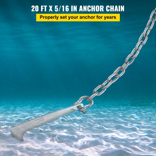 HeavyDuty 38 Galvanized Anchor Chain For Boats 11650lbs Lead Chain  9460lbs Shackle Break Load 2