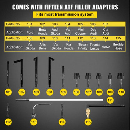 Transmission Oil Replacement Tool Kit Large Capacity ATF Refill Pump With 15 Adapters  Pressure Gau 3