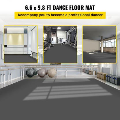 Portable Dance Floor Mat 006in Thick NonSlip PVC Vinyl For Ballet Jazz  Hip Hop  Reversible BlackGr 2