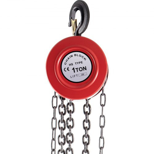 1 Ton Manual Chain Hoist IndustrialGrade Steel Construction For Workshop  Transport 7ft Lift Red 9