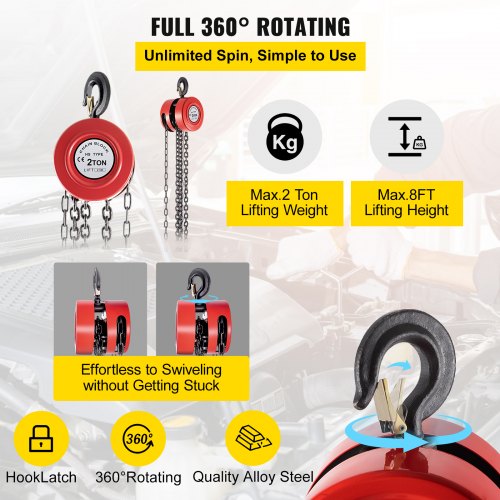 2Ton Manual Hoist WIndustrialGrade Steel Construction HeavyDuty Lifting For Transport Workshop  Ind 3