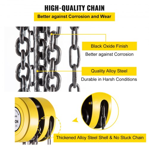 1Ton Manual Hand Chain Block HeavyDuty 20ft6m Lift WSteel Construction For Industrial Transport  Wo 4