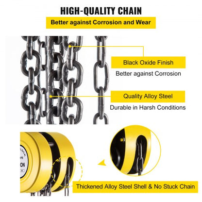 1Ton Manual Hand Chain Block HeavyDuty 20ft6m Lift WSteel Construction For Industrial Transport  Wo 4