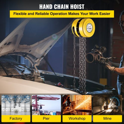 Manual Chain Hoist 1Ton Capacity 15 Ft Lift IndustrialGrade Steel Construction For Transport  Works 2