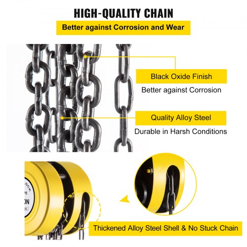 Manual Chain Hoist 1Ton Capacity 15 Ft Lift IndustrialGrade Steel Construction For Transport  Works 4
